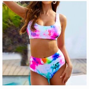 2 Piece Tie Dye high waisted woman’s swimsuit